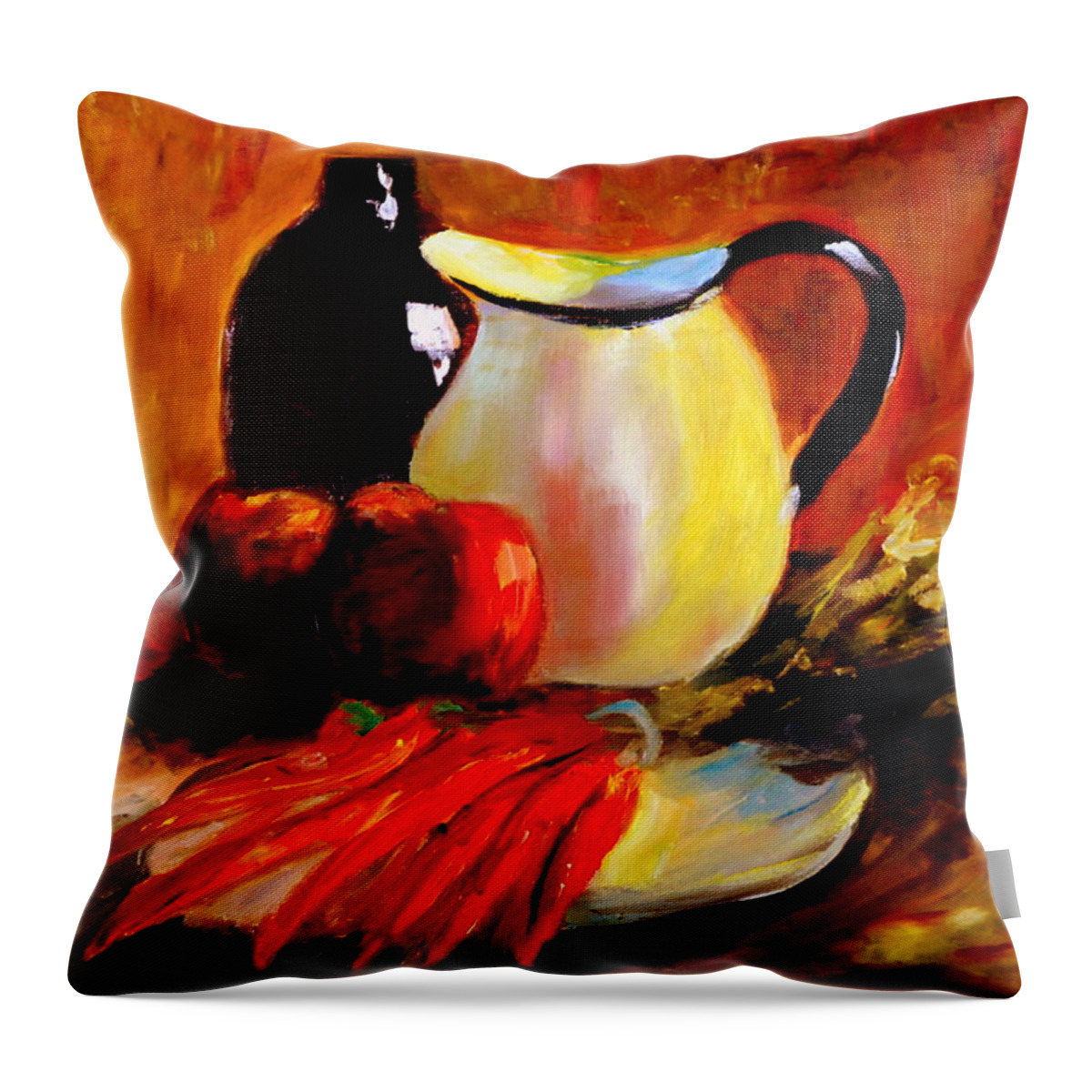 Still Life Throw Pillow featuring the painting Still Life by Phil Burton