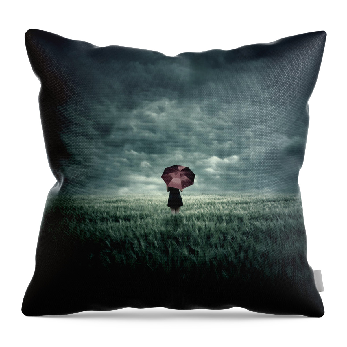 Blue Throw Pillow featuring the digital art Storm is Coming by Zoltan Toth