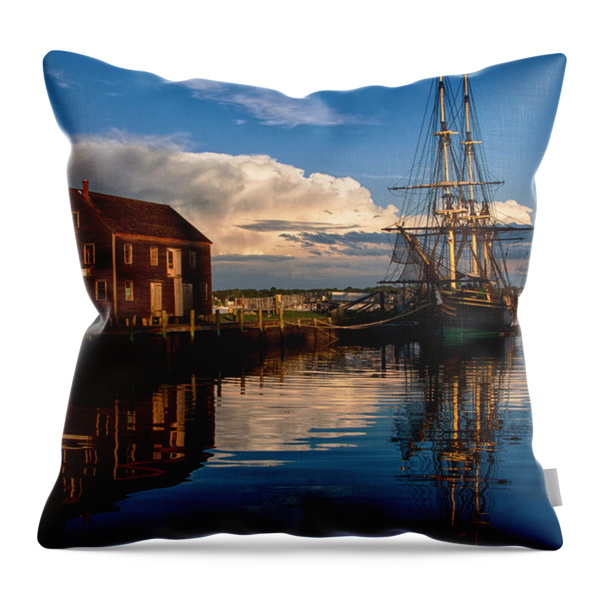 Salem Throw Pillow featuring the photograph Storm leaves reflection on Salem by Jeff Folger