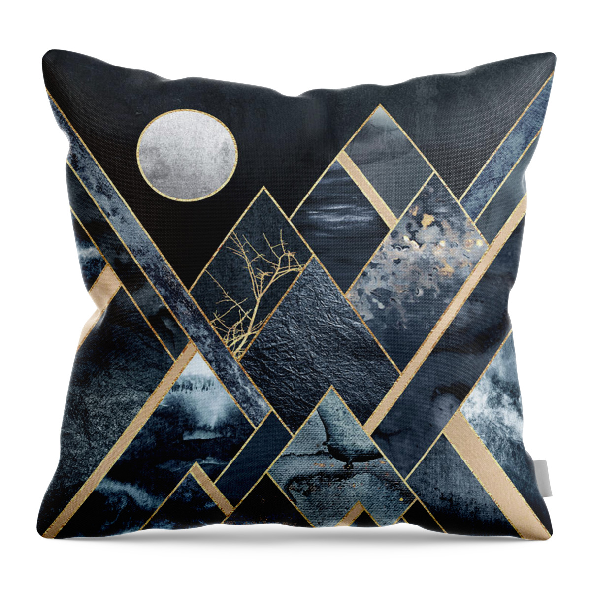 Graphic Throw Pillow featuring the digital art Stormy Mountains by Elisabeth Fredriksson