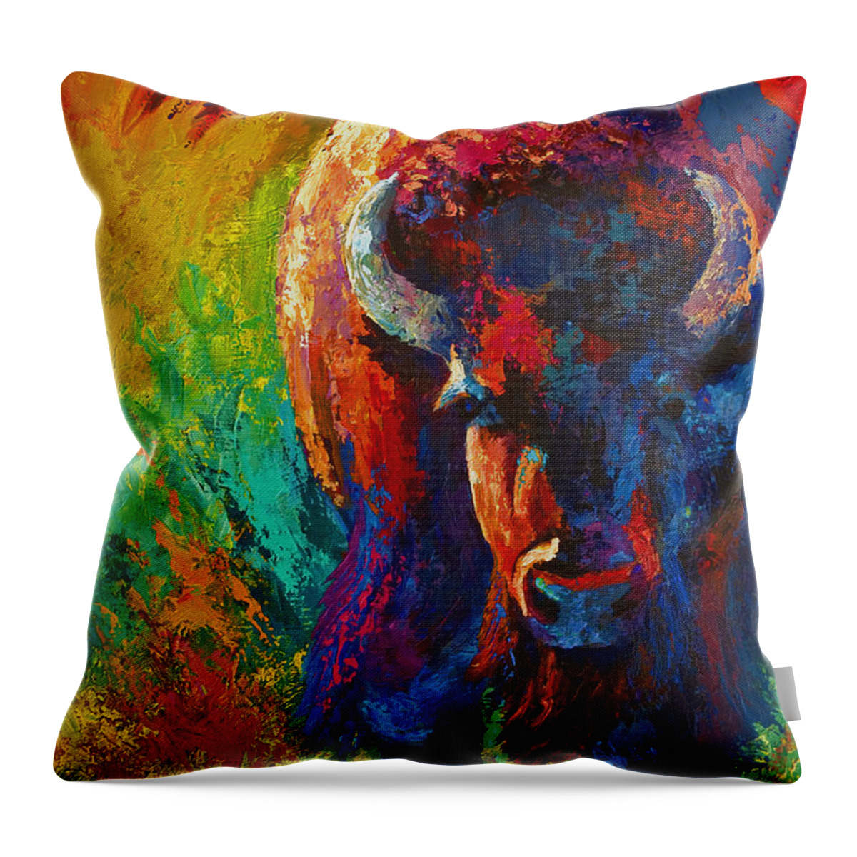 Wildlife Throw Pillow featuring the painting Straight Forward Introduction by Marion Rose