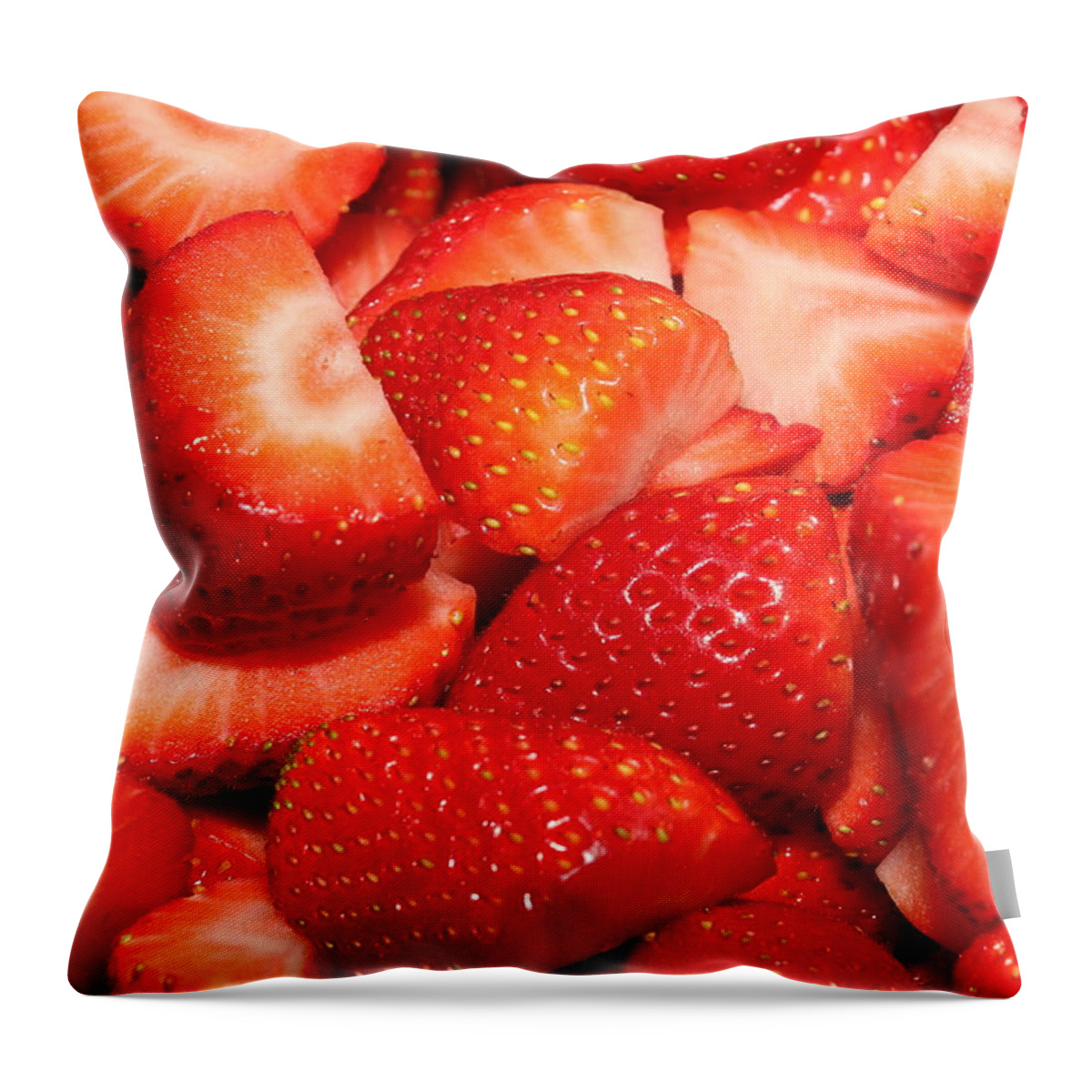 Food Throw Pillow featuring the photograph Strawberries 32 by Michael Fryd
