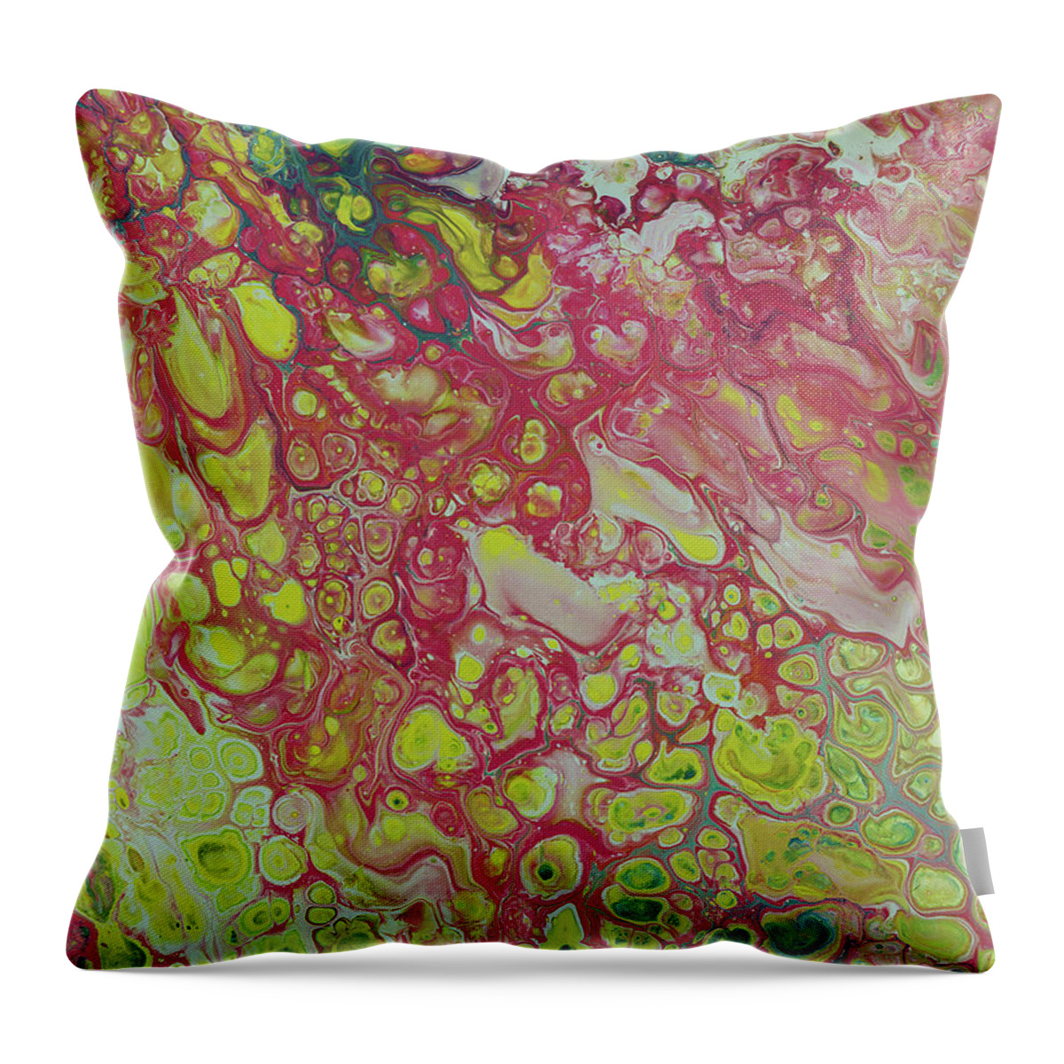 Fluid Throw Pillow featuring the painting Strawberry Lemonade by Jennifer Walsh