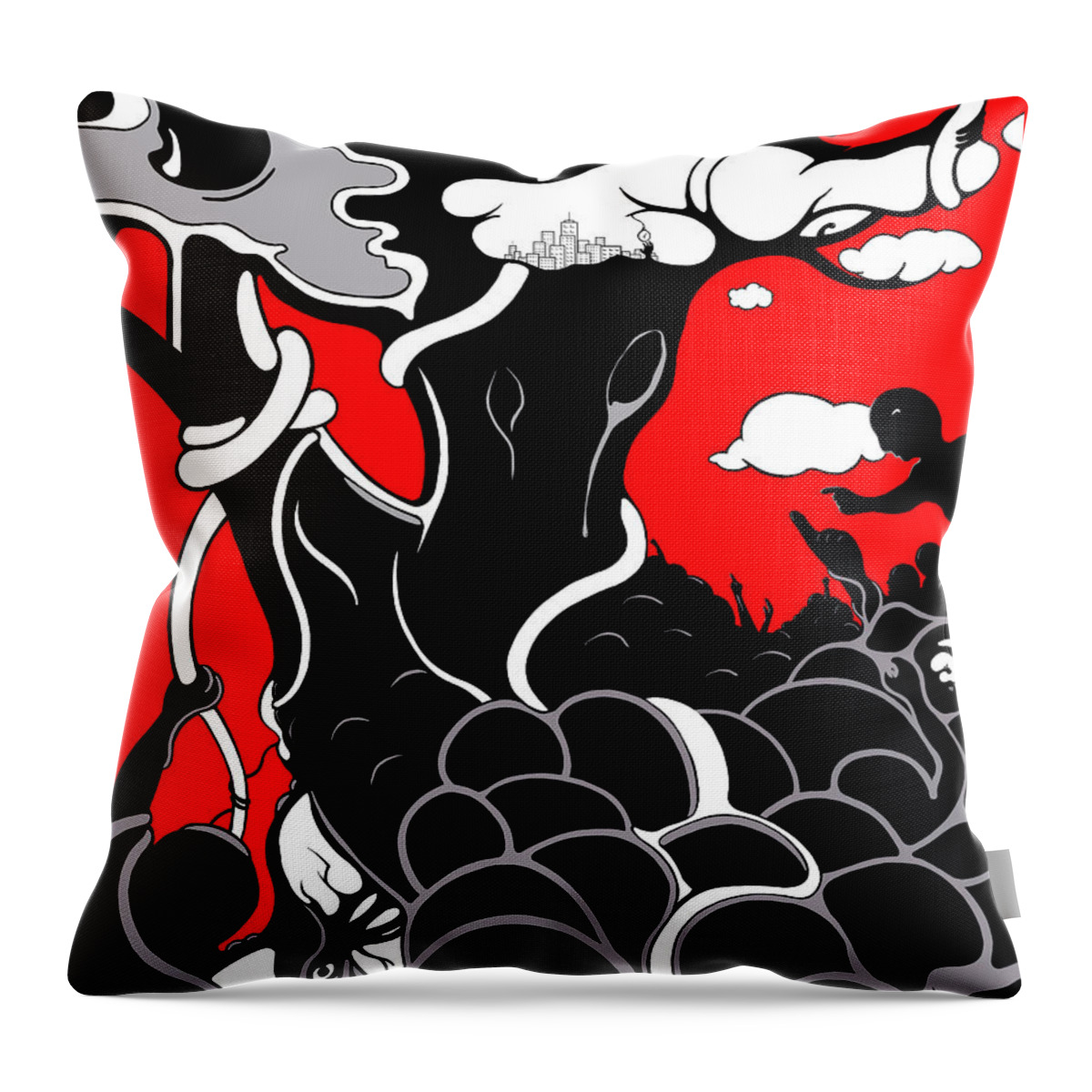 Female Throw Pillow featuring the digital art Strife by Craig Tilley