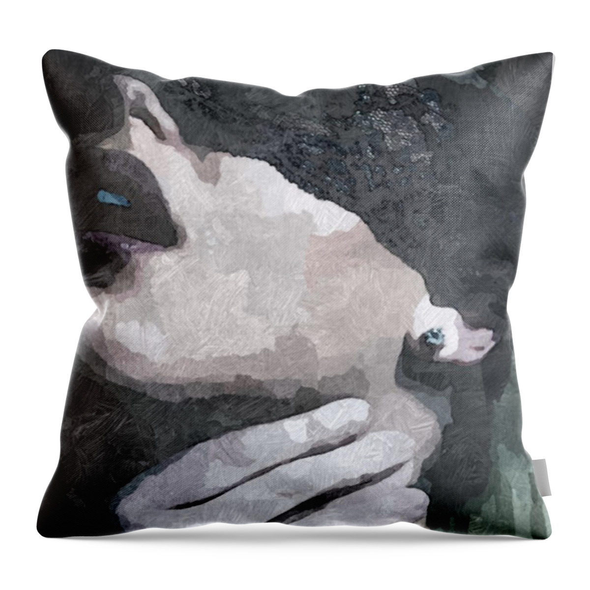 Bdsm Throw Pillow featuring the painting Submission in Black by BDSM love