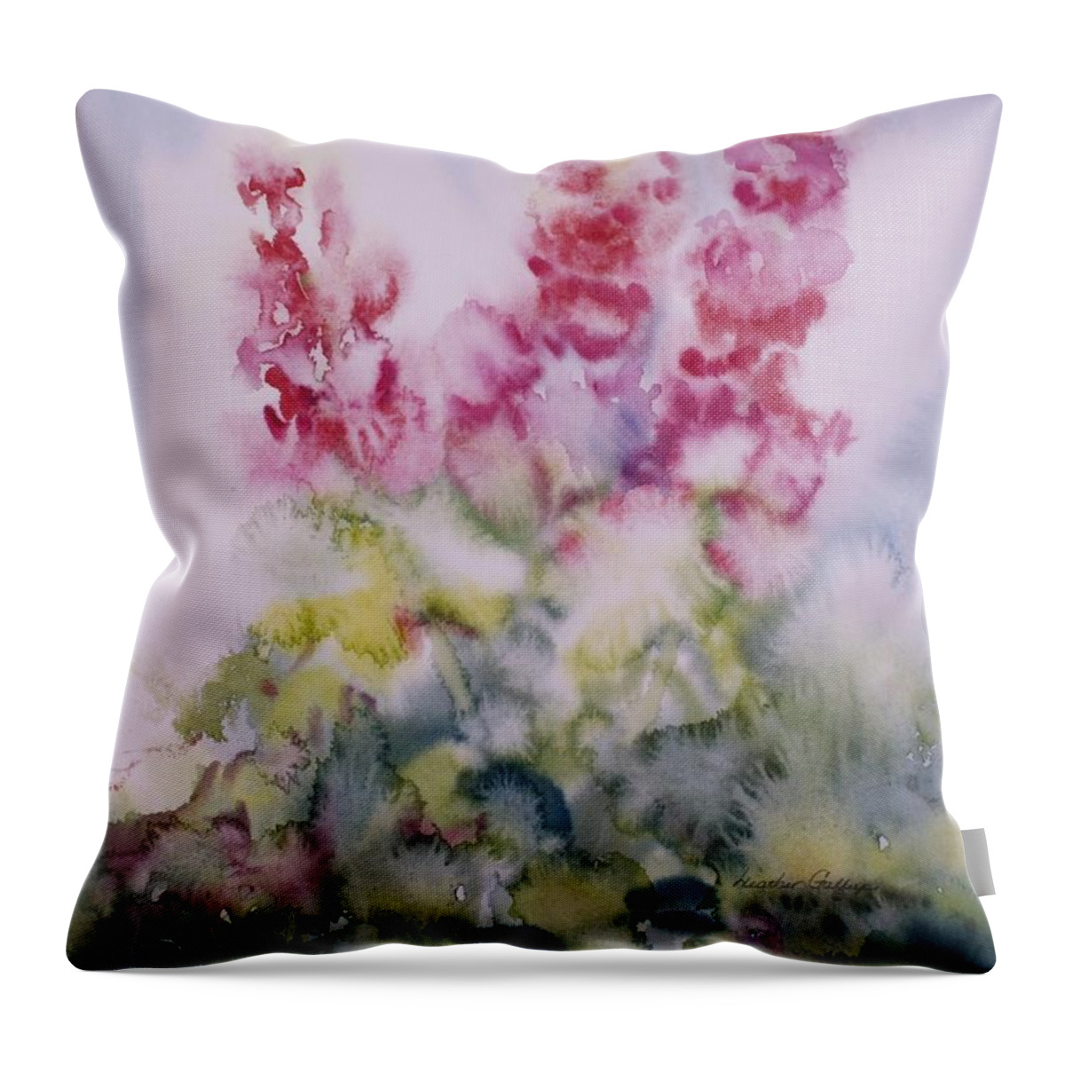 Watercolour Throw Pillow featuring the painting Summer Breeze by Heather Gallup