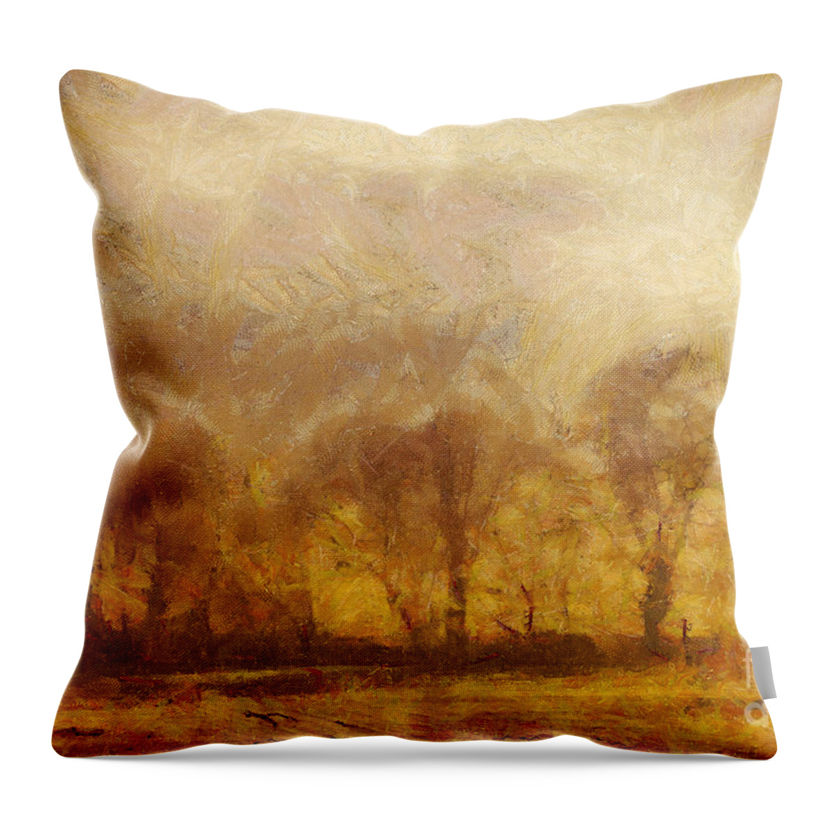 Painting Throw Pillow featuring the painting Summer landscape by Dimitar Hristov