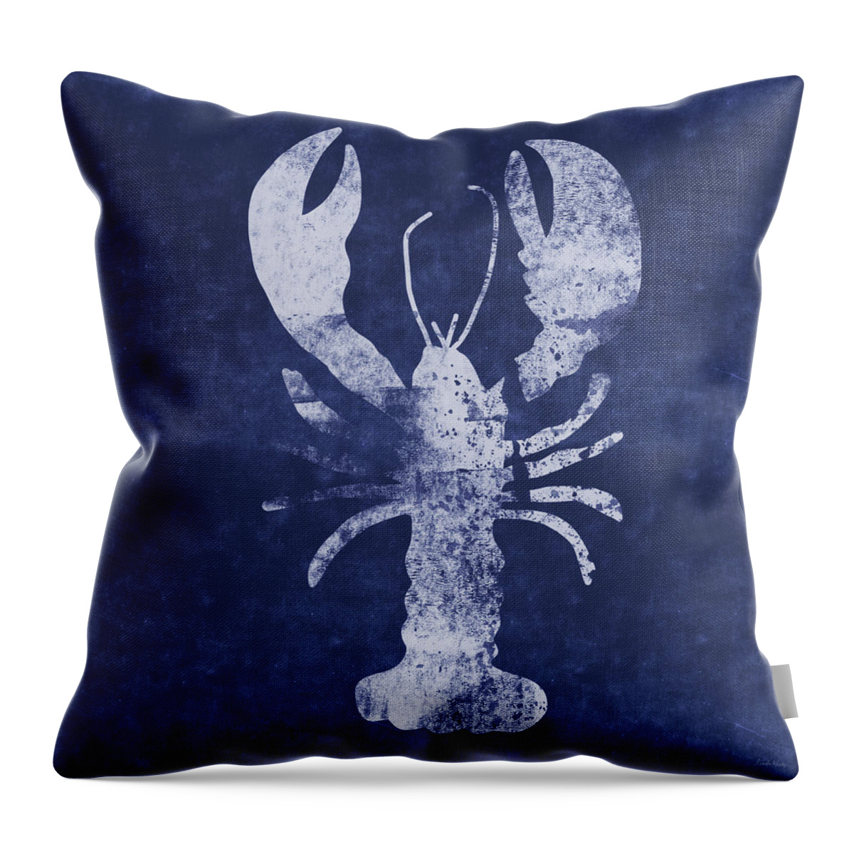 Cape Cod Throw Pillow featuring the mixed media Summer Lobster- Art by Linda Woods by Linda Woods