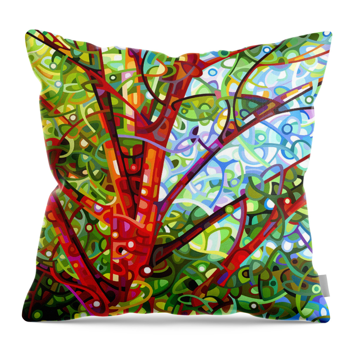 Contemporary Throw Pillow featuring the painting Summer Medley by Mandy Budan
