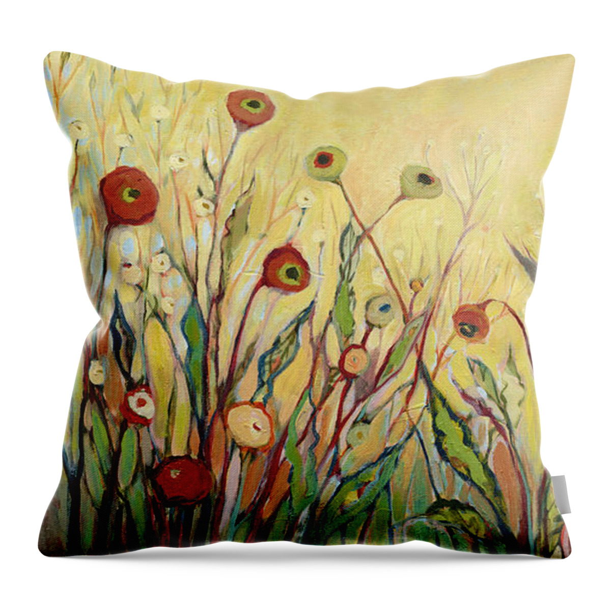 Poppy Throw Pillow featuring the painting Summer Poppies by Jennifer Lommers
