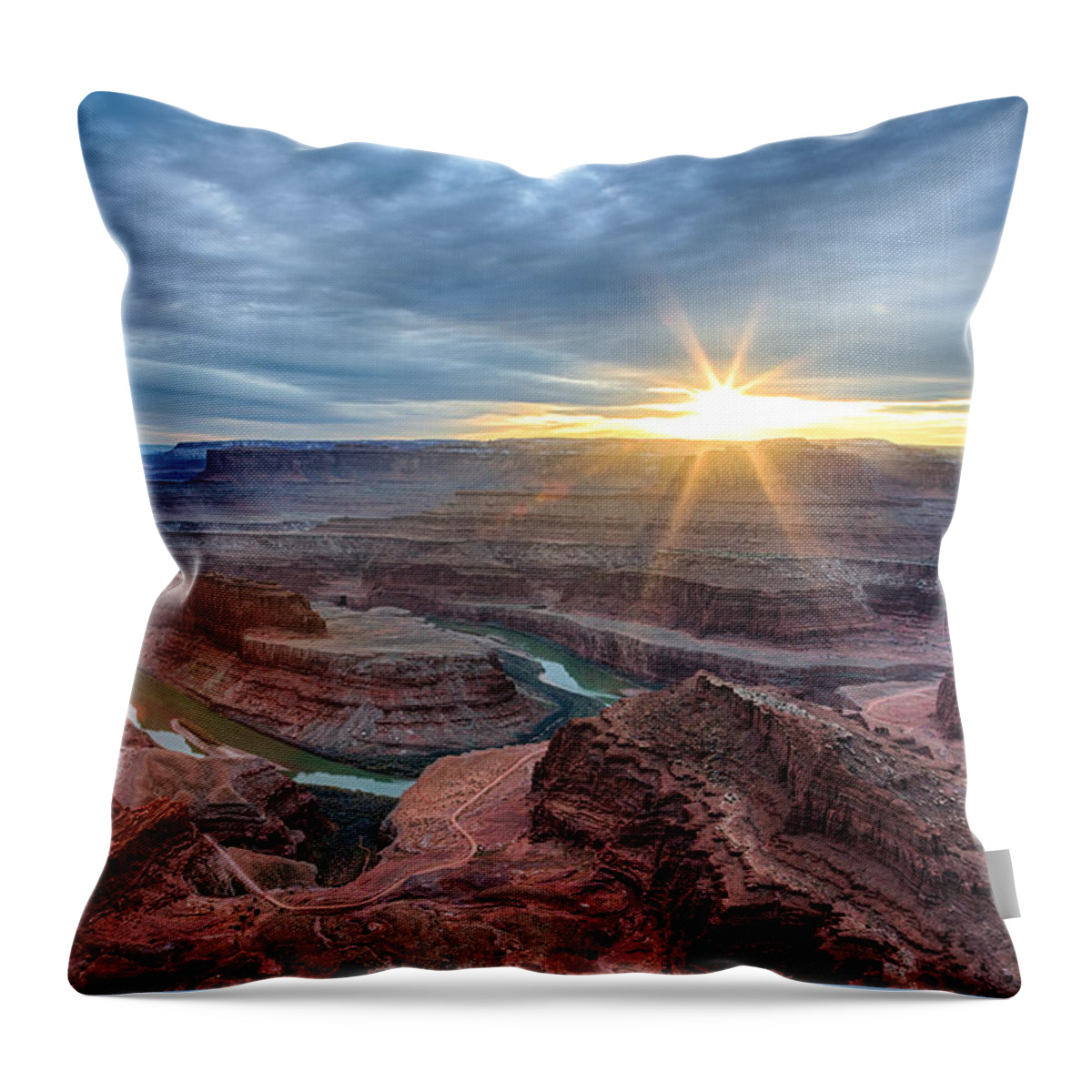 Utah Throw Pillow featuring the photograph Sunburst At Dead Horse Point by Denise Bush