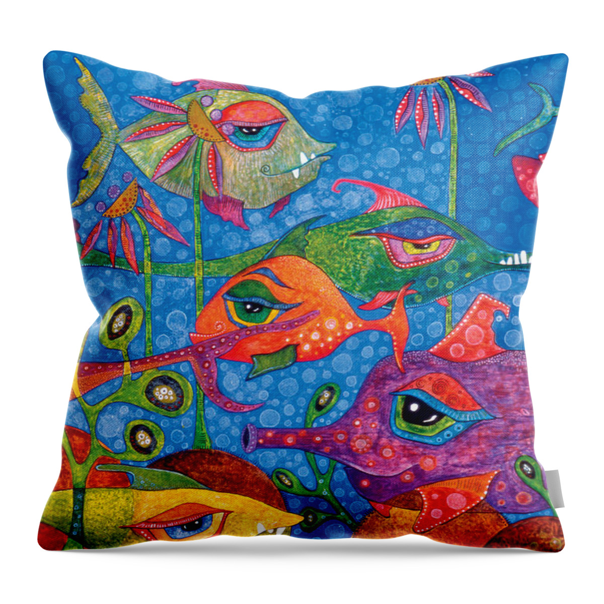 Ocean Throw Pillow featuring the painting Sunday Swimmers by Tanielle Childers