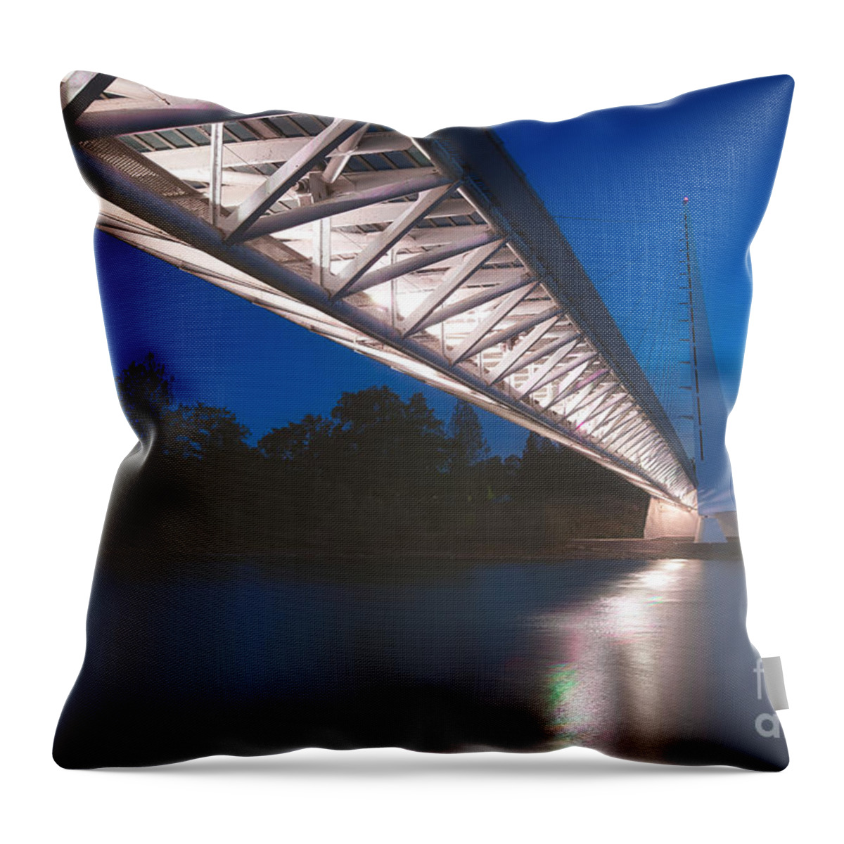 Sundial Bridge Throw Pillow featuring the photograph Sundial Bridge 4 by Anthony Michael Bonafede