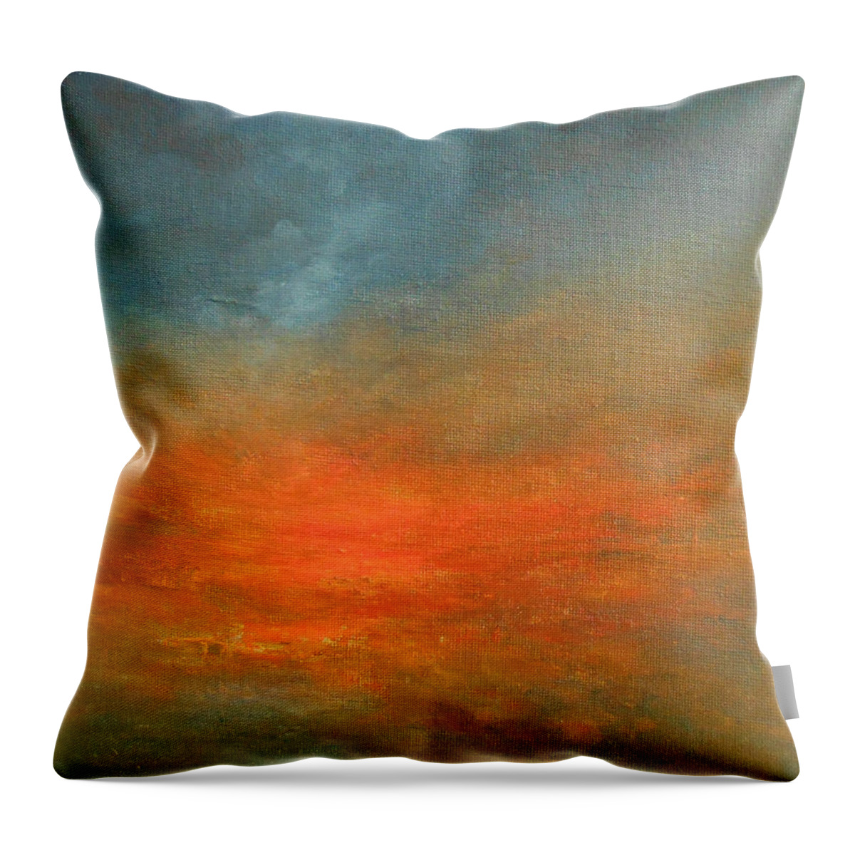 Abstract Throw Pillow featuring the painting Sundown by Jane See