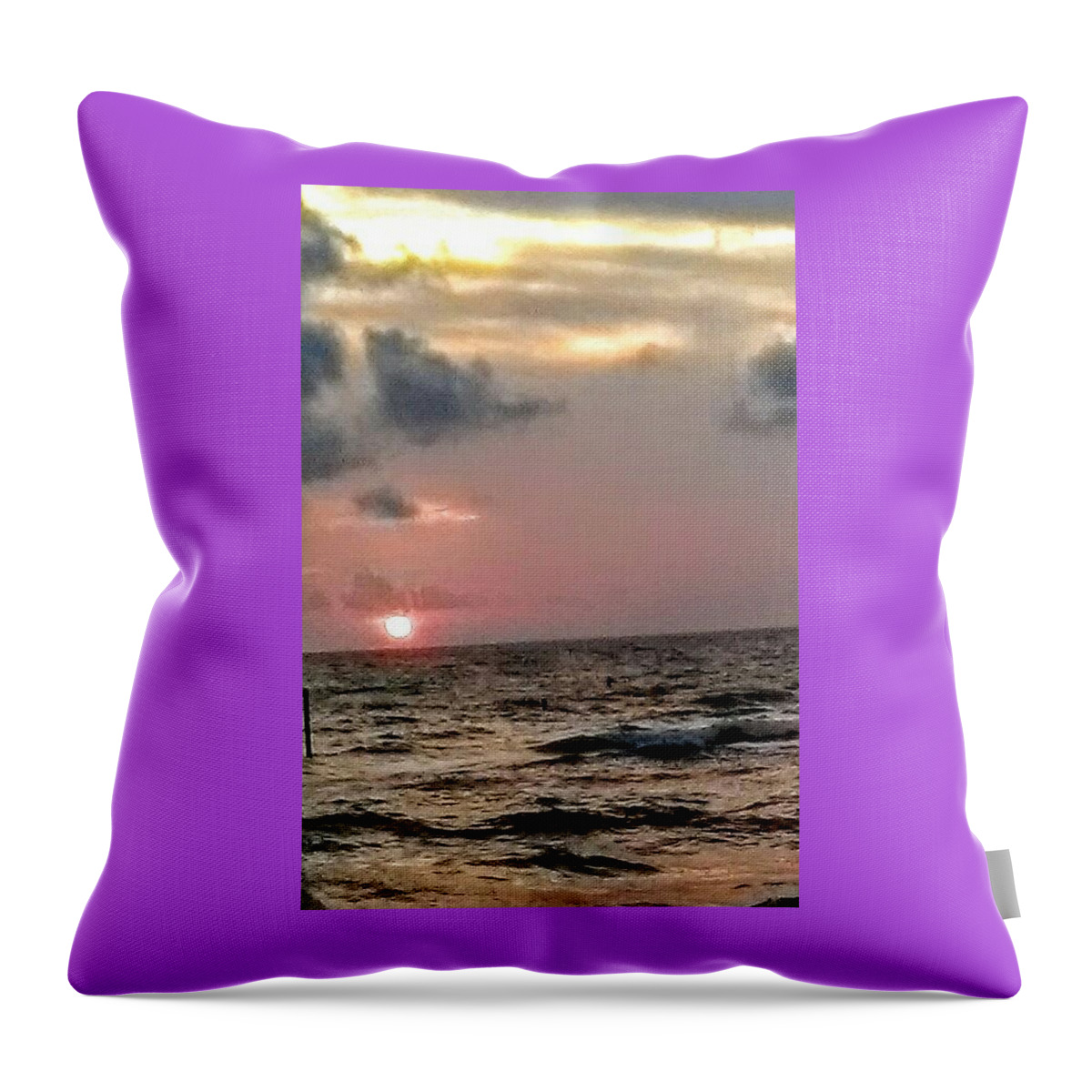 Clearwater Throw Pillow featuring the photograph Sundown by Suzanne Berthier