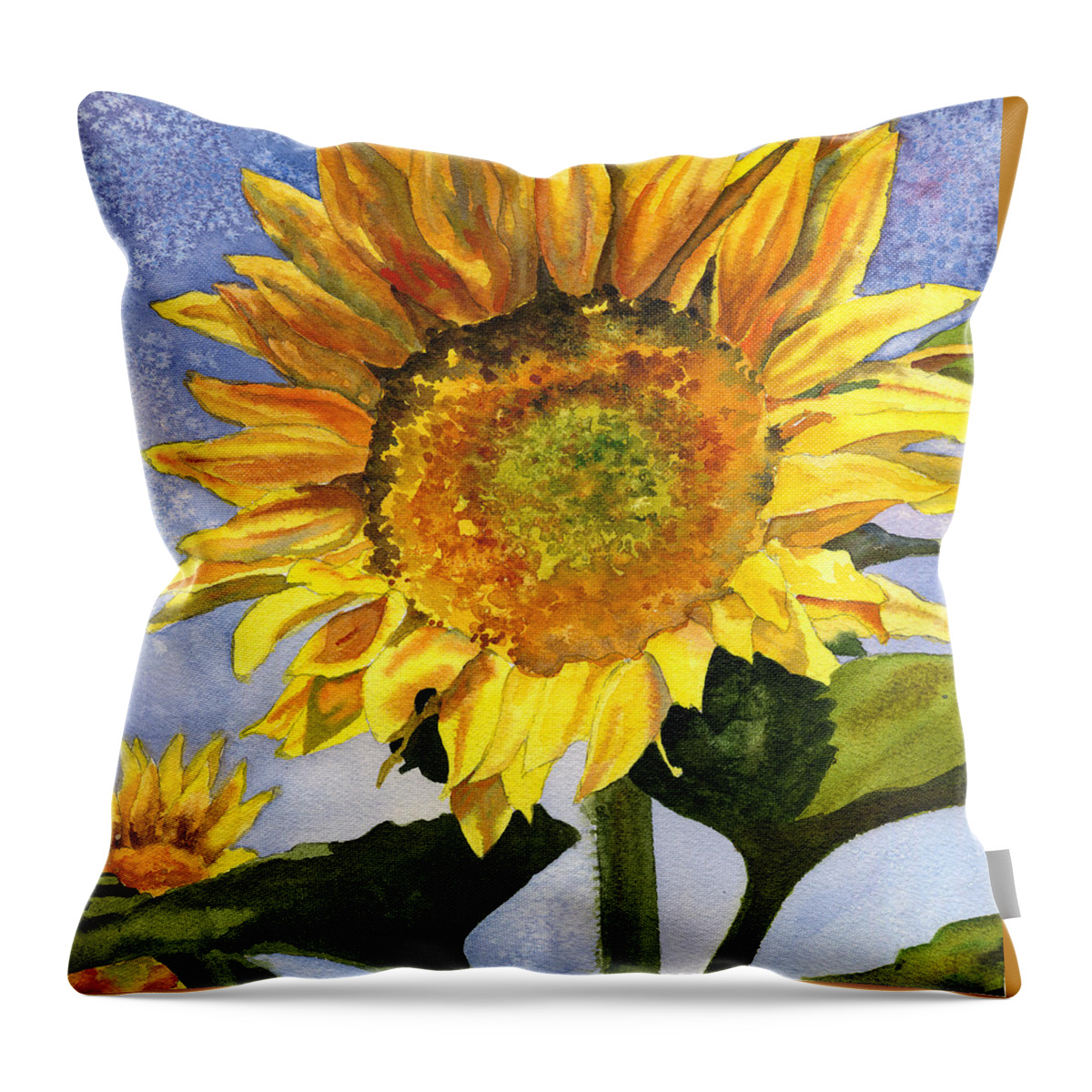 Sunflower Painting Throw Pillow featuring the painting Sunflowers II by Anne Gifford