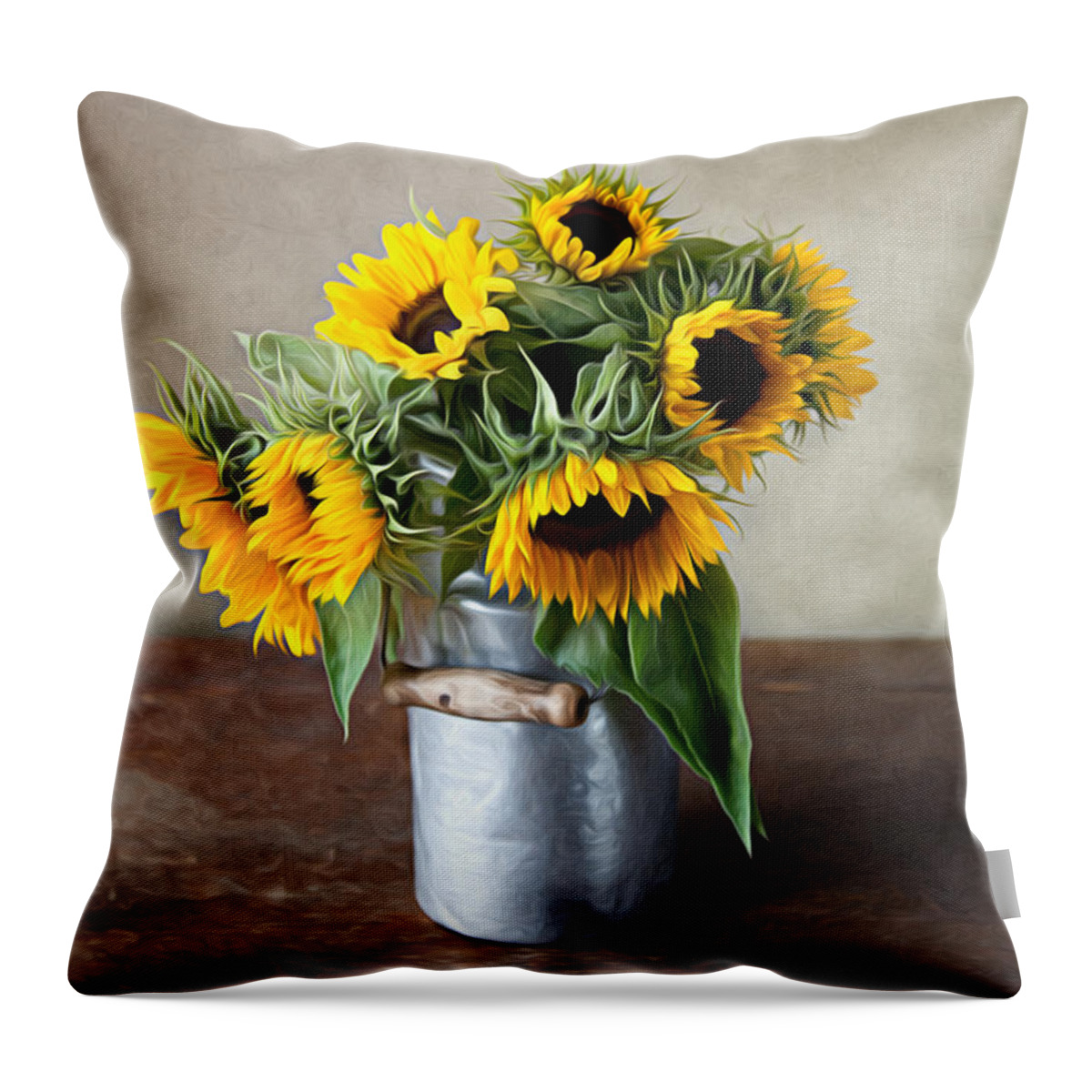 Sunflower Throw Pillow featuring the photograph Sunflowers by Nailia Schwarz