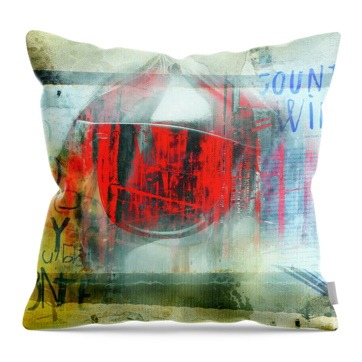 Sunglasses Throw Pillow featuring the photograph Sunglasses in red by Gabi Hampe