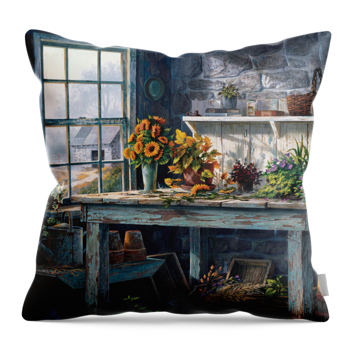 Michael Humphries Throw Pillow featuring the painting Sunlight Suite by Michael Humphries