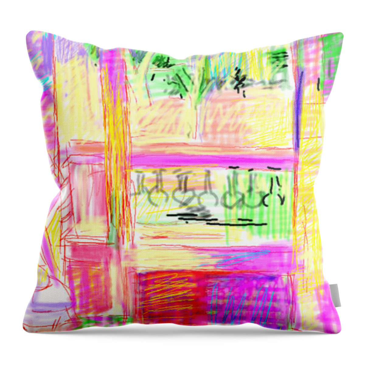 Table Throw Pillow featuring the digital art Sunlight Through The Window by Joe Roache