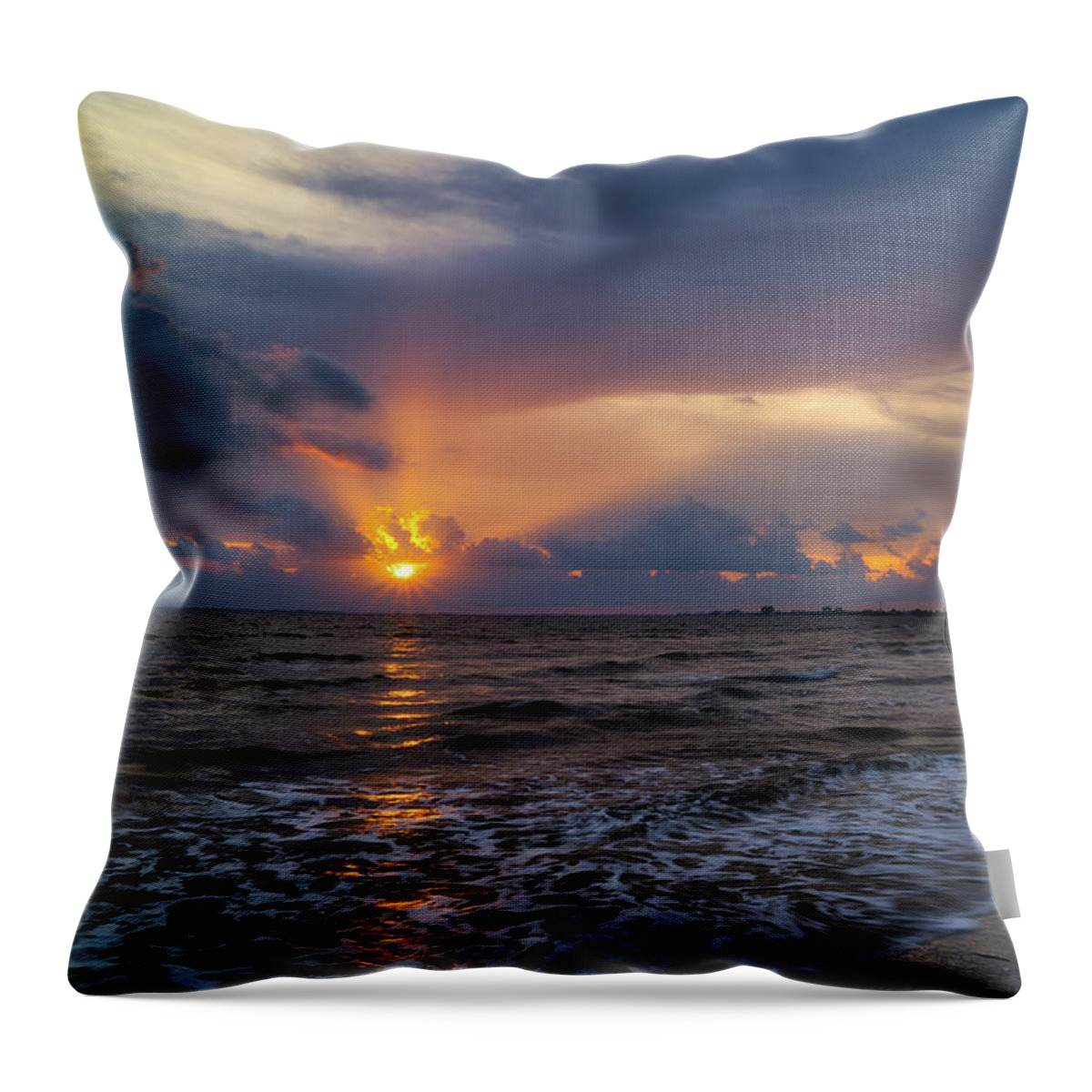 Florida Throw Pillow featuring the photograph Sunrays Over the Gulf of Mexico by Tom Mc Nemar