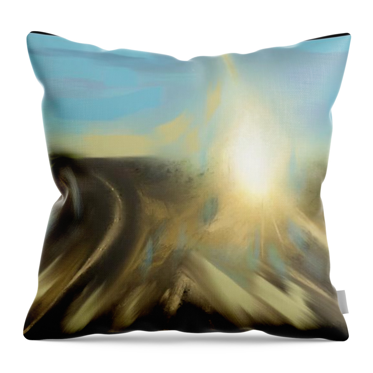 Landscape Throw Pillow featuring the digital art Sunrise by Angela Weddle