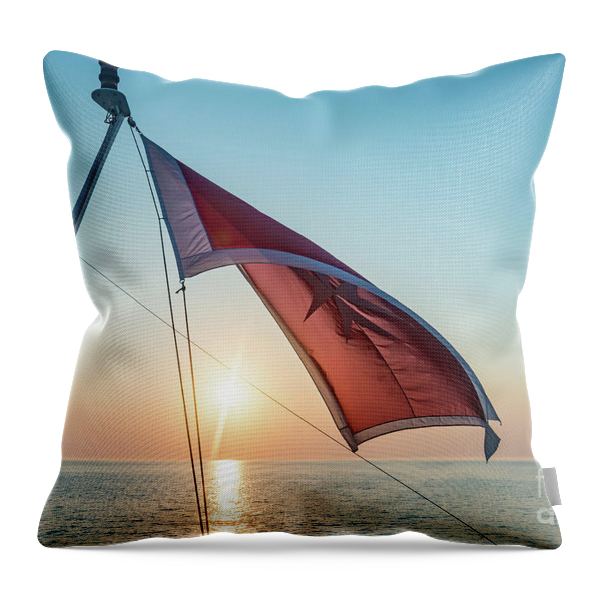 Aegis Throw Pillow featuring the photograph Sunrise At The Horizont by Hannes Cmarits