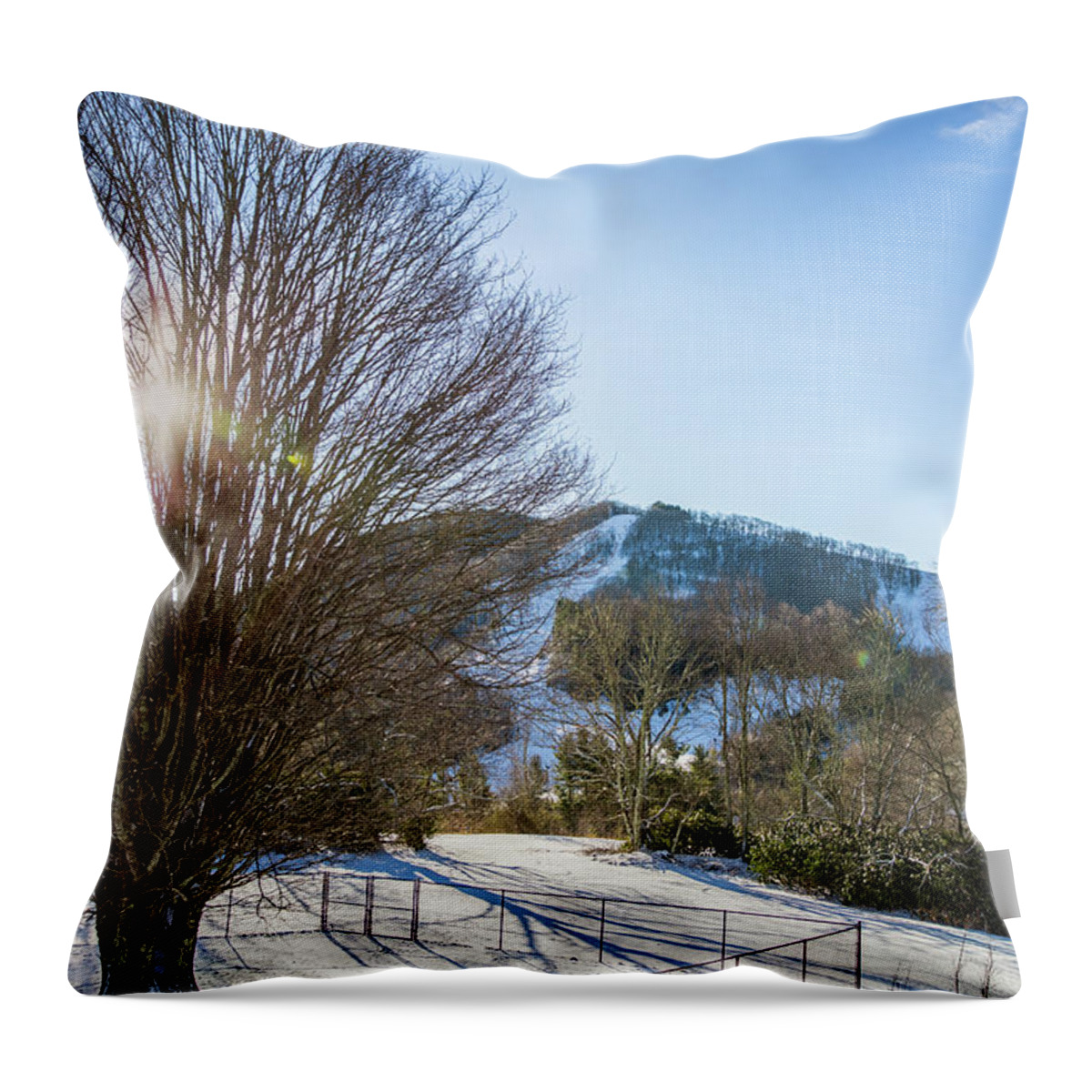 Cataloochee Ski Throw Pillow featuring the photograph Sunrise Over Cataloochee Ski by D K Wall