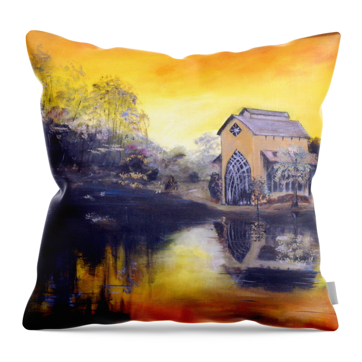 Sunrise Throw Pillow featuring the painting Sunrise by Phil Burton