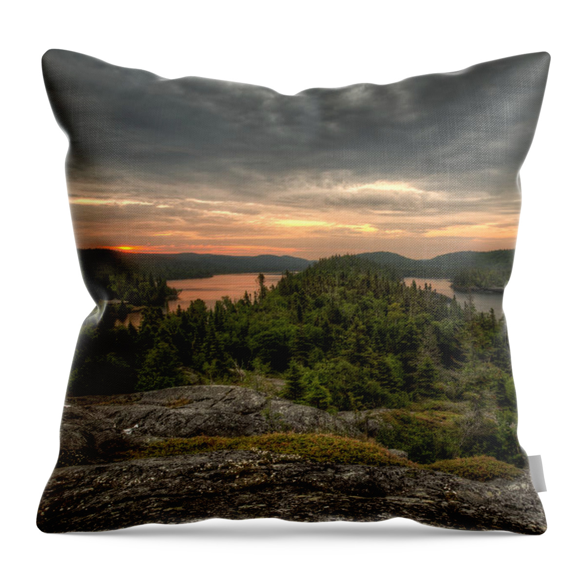 Bay Throw Pillow featuring the photograph Sunrise Pukaskwa by Jakub Sisak