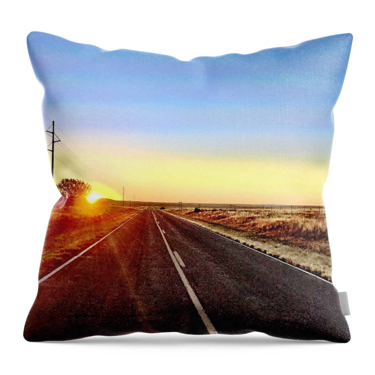 Sunrise Throw Pillow featuring the photograph Sunrise Road by Brad Hodges