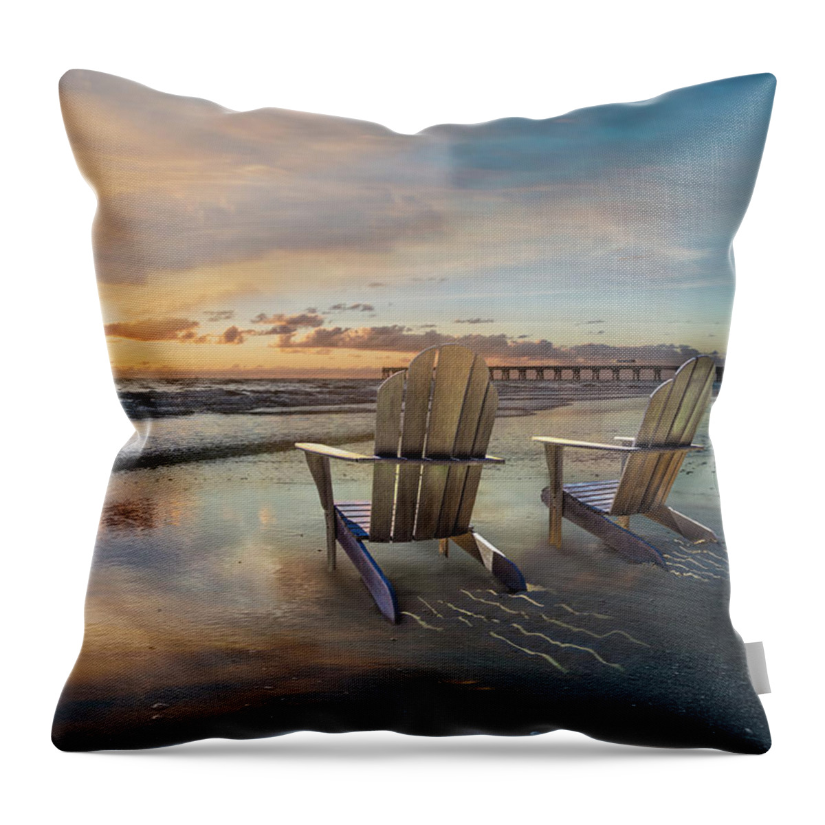 Boats Throw Pillow featuring the photograph Sunrise Romance by Debra and Dave Vanderlaan