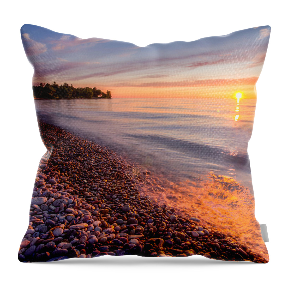 Oswego Throw Pillow featuring the photograph Sunset at The Loop by Rod Best