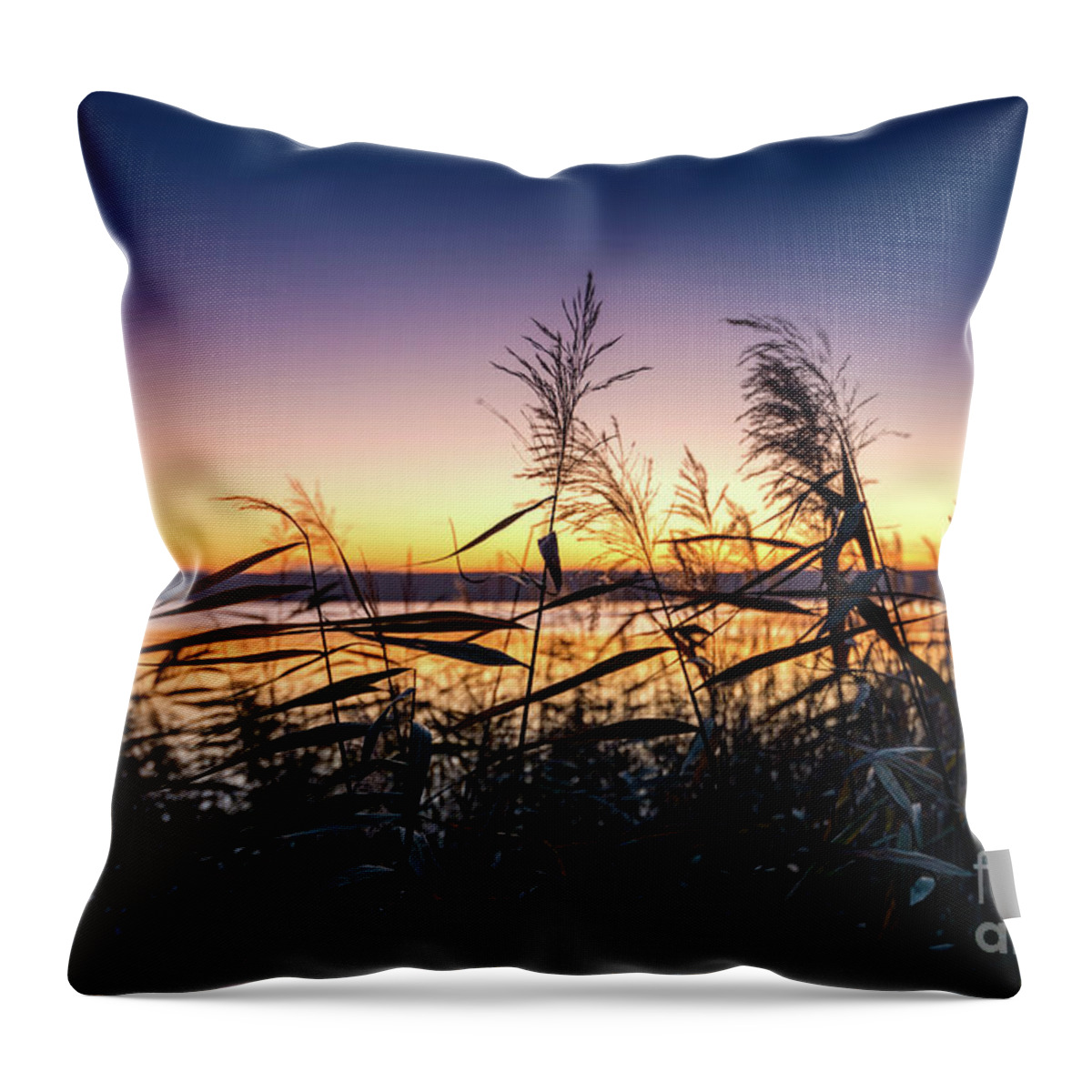 Ammersee Throw Pillow featuring the photograph Sunset Impression by Hannes Cmarits