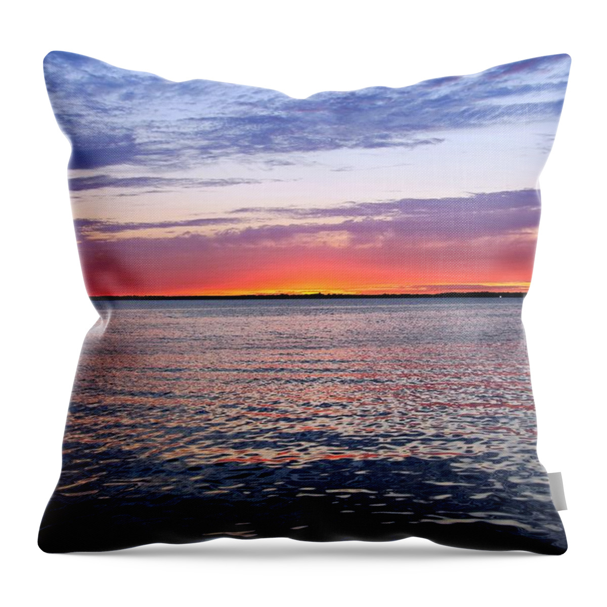Jersey Shore Throw Pillow featuring the photograph Sunset On Barnegat Bay I - Jersey Shore by Angie Tirado