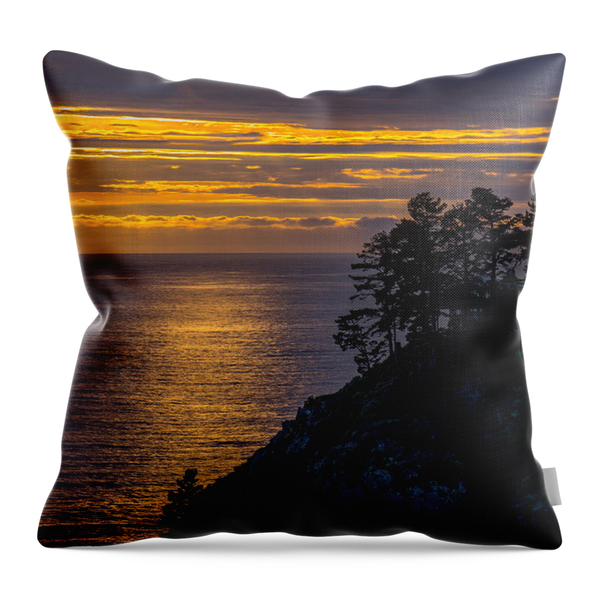 California Throw Pillow featuring the photograph Sunset on the Edge by Derek Dean