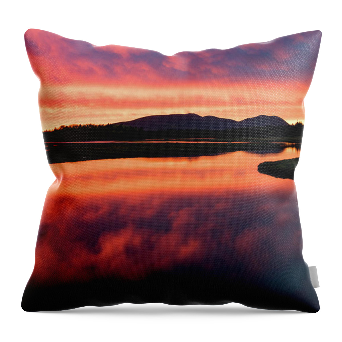 Sunset Throw Pillow featuring the photograph Sunset over Acadia National Park by Holly Ross