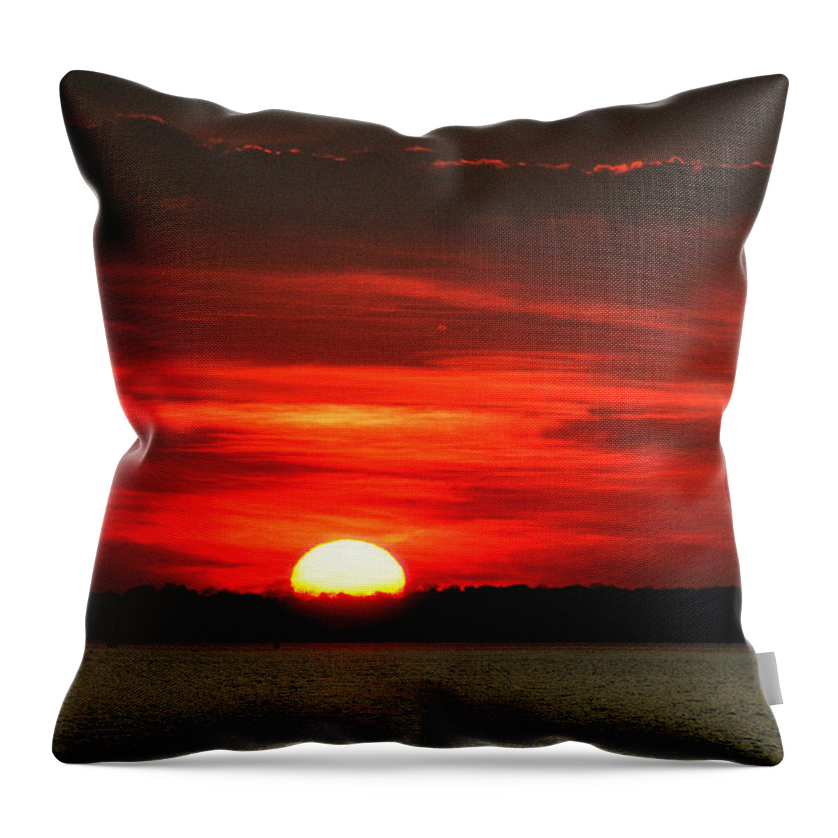 Sunset Throw Pillow featuring the photograph Sunset Over Long Island by William Selander