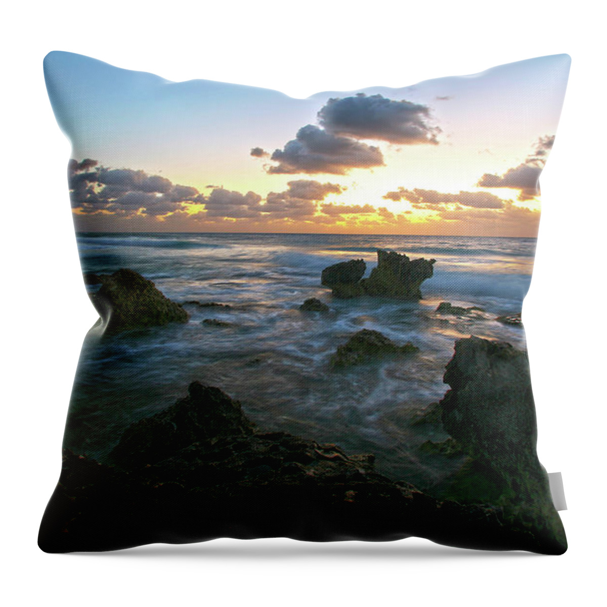 Spanish Throw Pillow featuring the photograph Sunset Seas by Robert Och