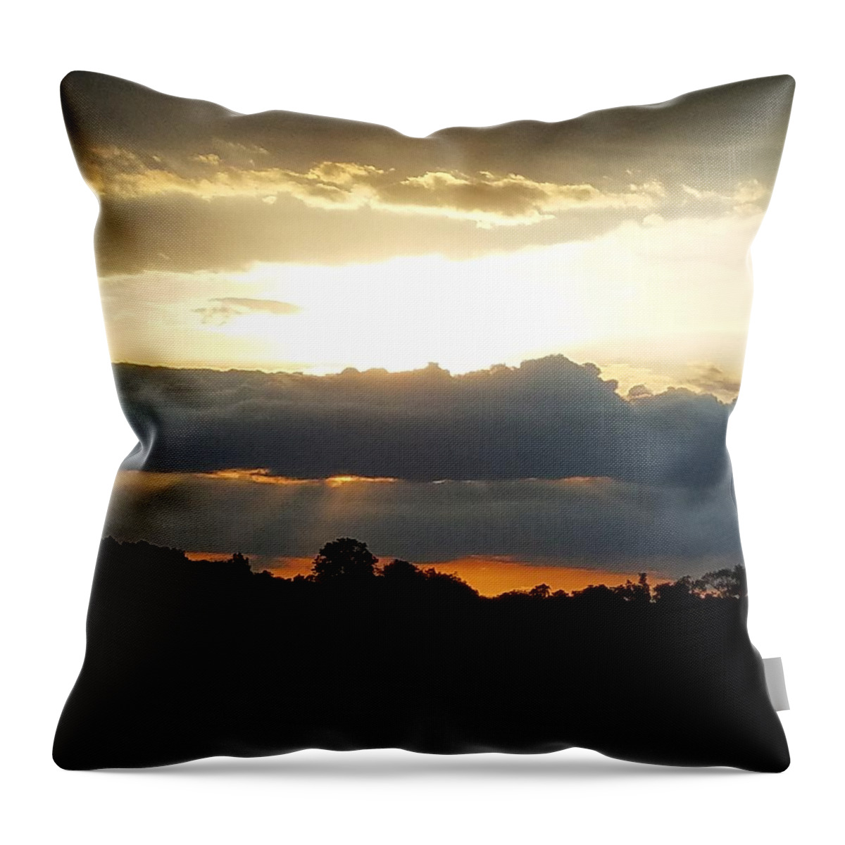 Sunset Throw Pillow featuring the photograph Sunset Through the Dark by Vic Ritchey