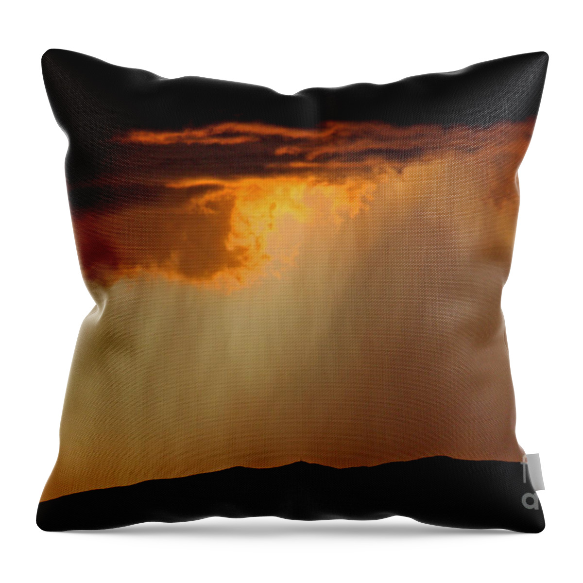 Thunderstorms Throw Pillow featuring the photograph Sunset Thunderstorm by John Langdon