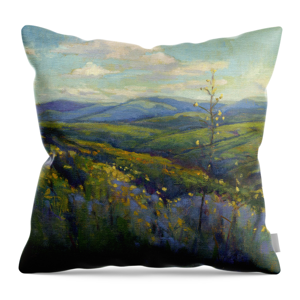 California Throw Pillow featuring the painting Super Bloom 4 by Konnie Kim