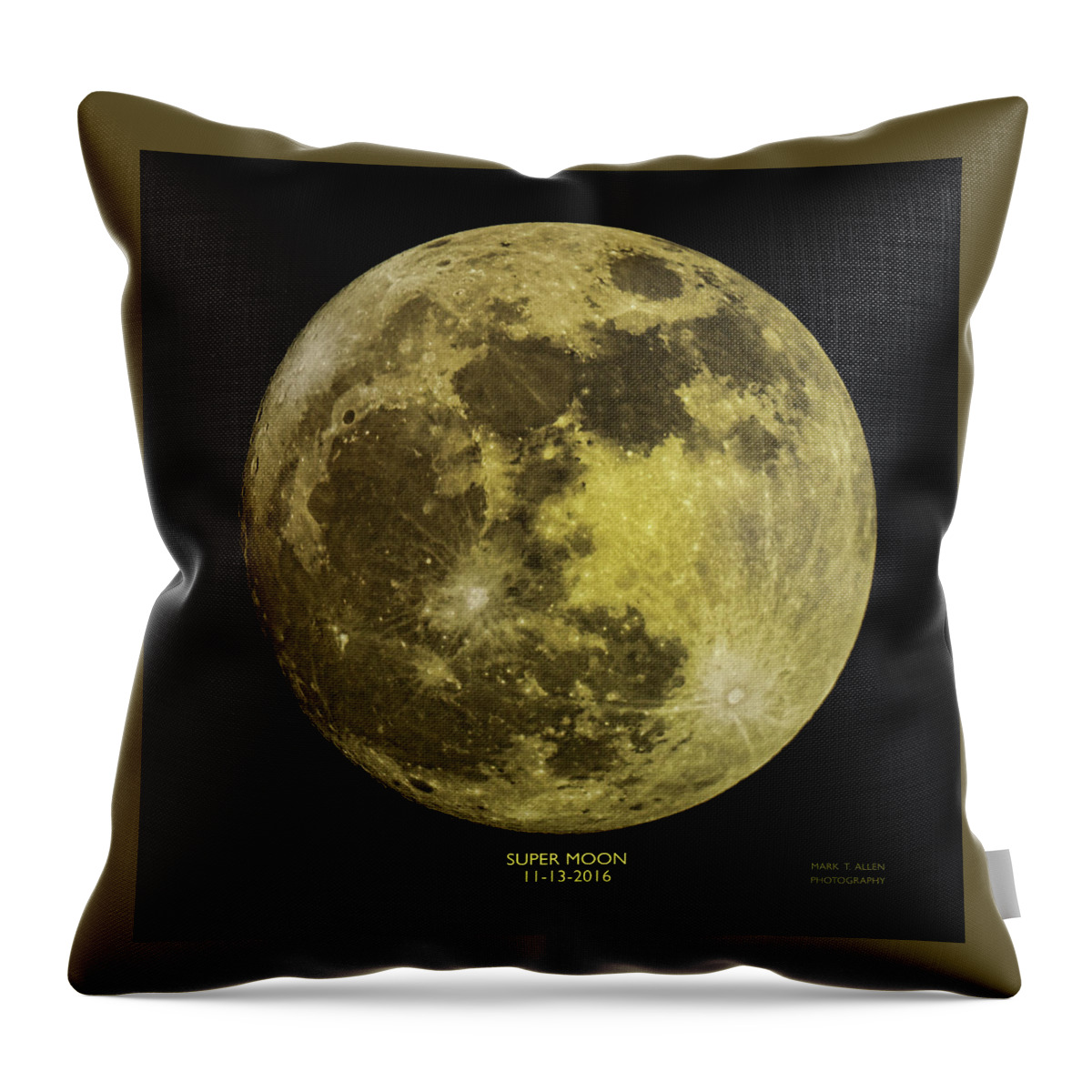 Mark T. Allen Throw Pillow featuring the photograph Super Moon by Mark Allen