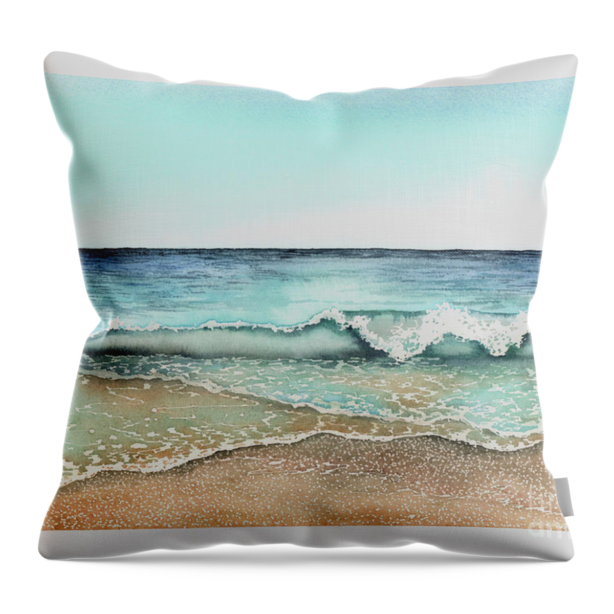 Gulf Coast Throw Pillow featuring the painting Surging Seas by Hilda Wagner