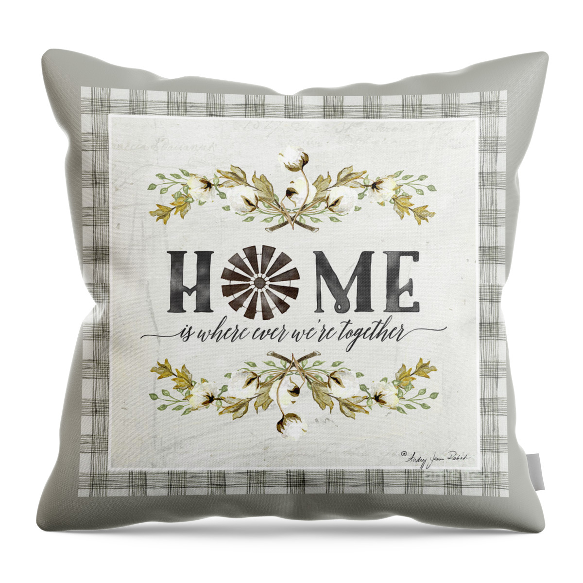 https://render.fineartamerica.com/images/rendered/default/throw-pillow/images/artworkimages/medium/1/sweet-life-farmhouse-5-home-windmill-cotton-boll-laurel-leaf-buffalo-check-plaid-audrey-jeanne-roberts.jpg?&targetx=39&targety=39&imagewidth=401&imageheight=401&modelwidth=479&modelheight=479&backgroundcolor=B3B4AC&orientation=0&producttype=throwpillow-14-14