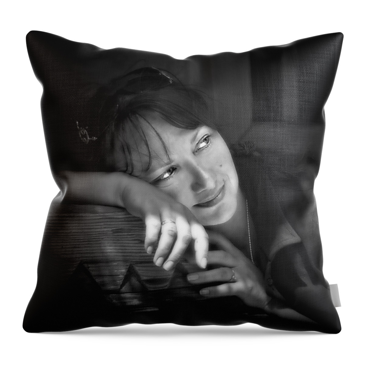 Portrait Throw Pillow featuring the photograph Sweet Memories by Evelina Kremsdorf