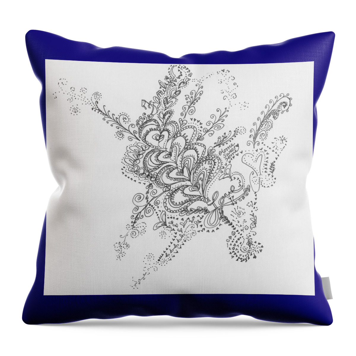 Caregiver Throw Pillow featuring the drawing Swirls by Carole Brecht