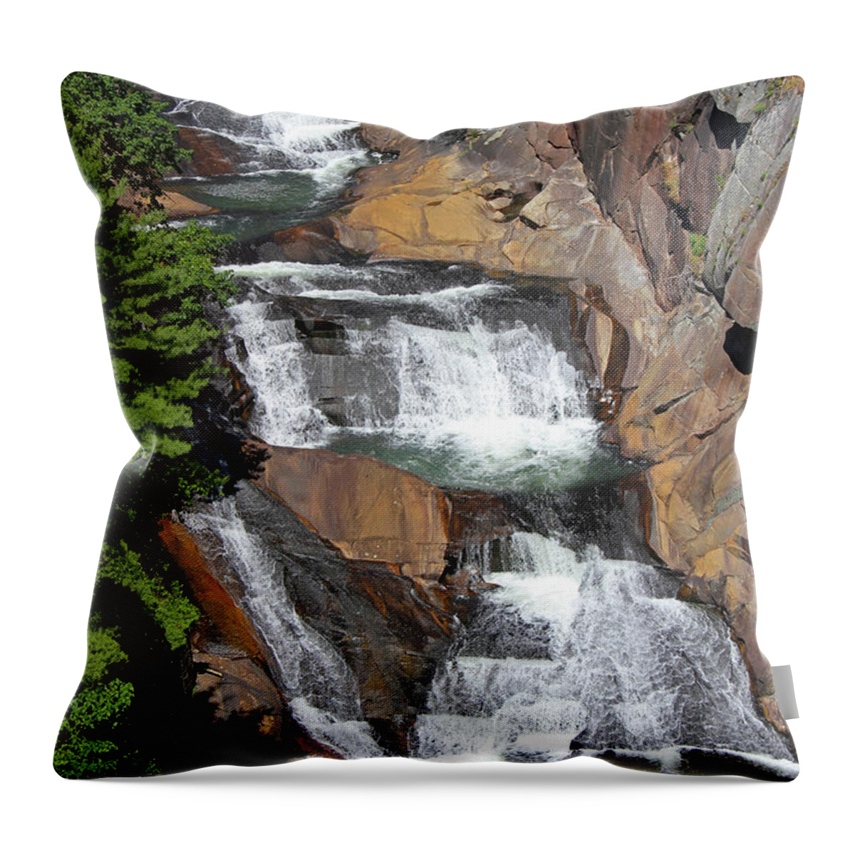 Waterfall Throw Pillow featuring the photograph Tallulah Falls, Ga.,USA by Richard Krebs
