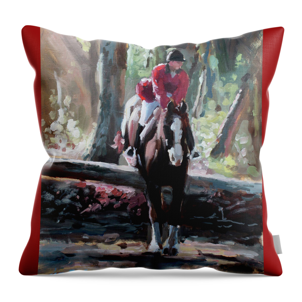 Horse Throw Pillow featuring the painting Tally Ho by Susan Bradbury