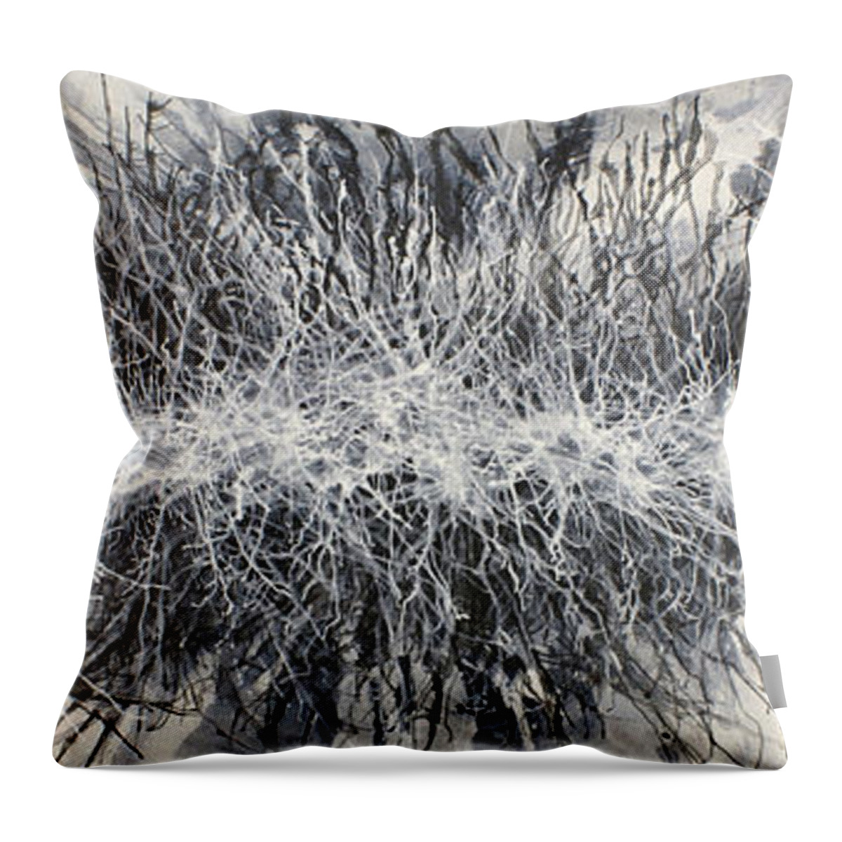 Black Throw Pillow featuring the painting Tangents by Michael Lang